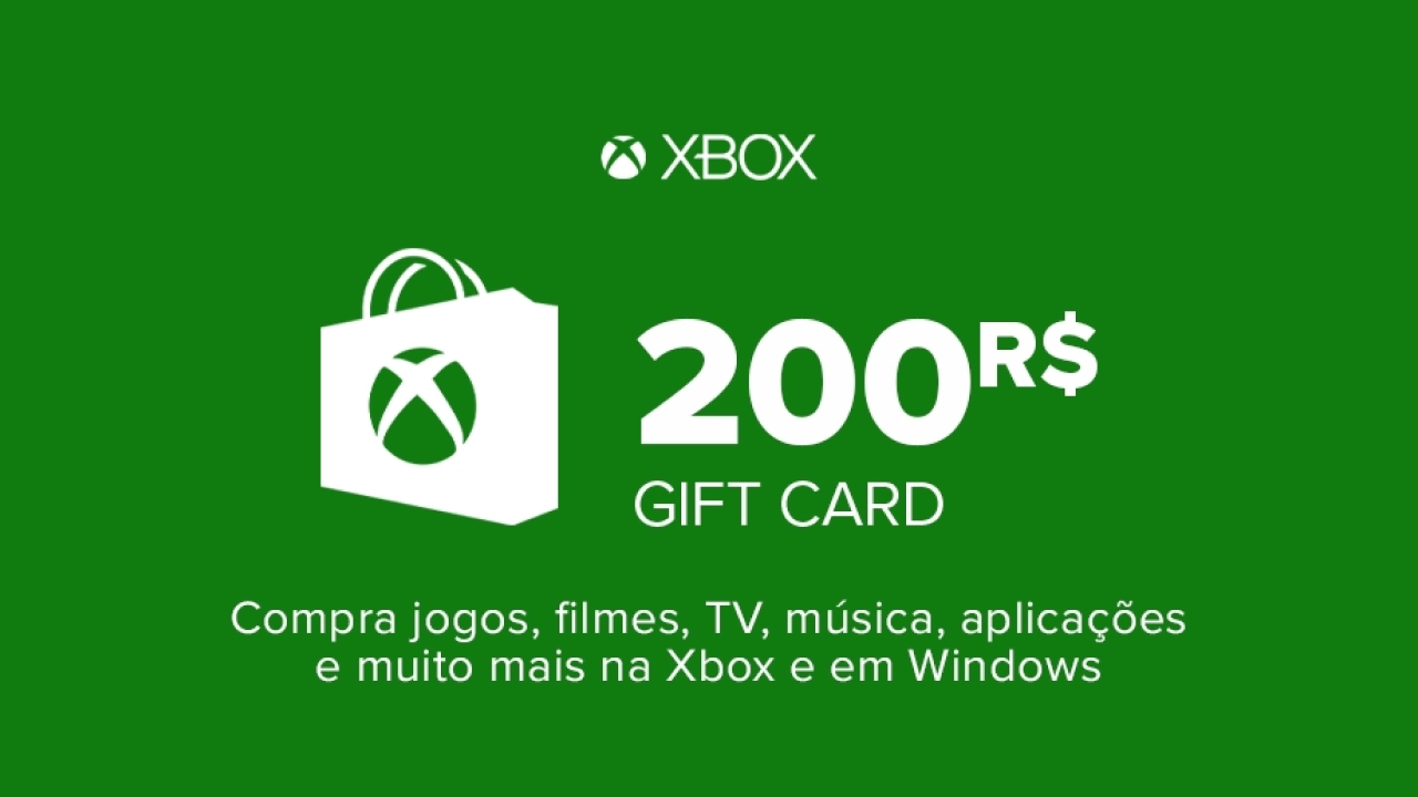 Cartão de Oferta Xbox Live R$ 200 Microsoft Store