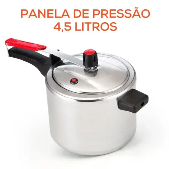Panela De Pressao 4,5 Litros Polida Classic Alegrete com selo inmetro