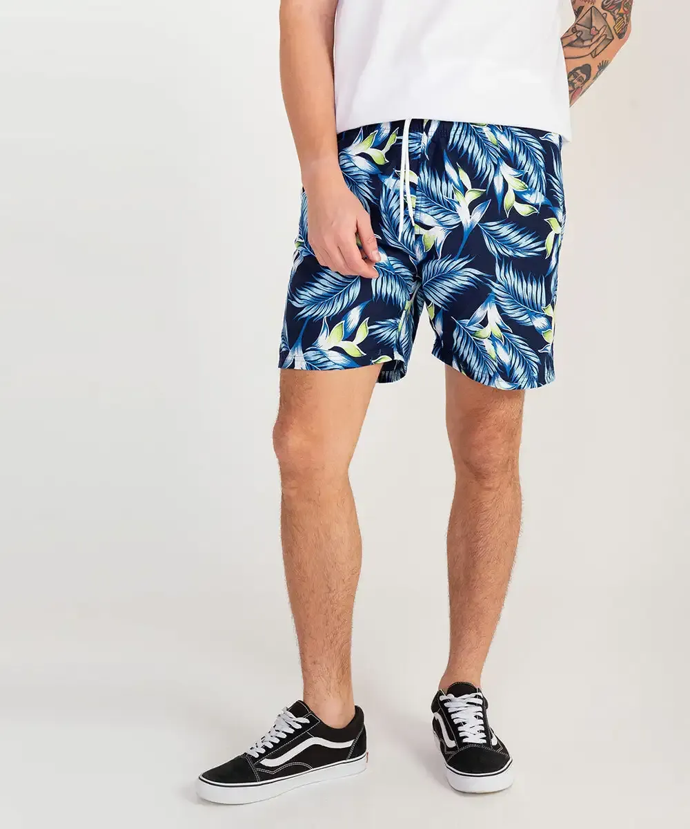 Bermuda Masculina Surf Estampa Folhas Rock & Soda