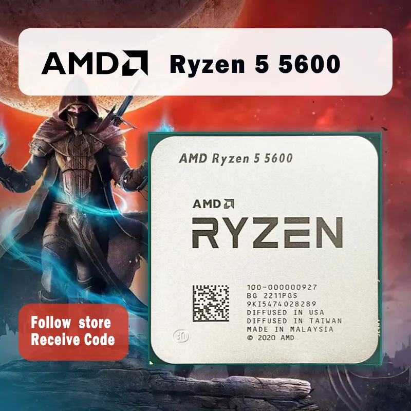 Processador CPU AMD Ryzen 5, R5 5600, 3,5 GHz, 6 núcleos