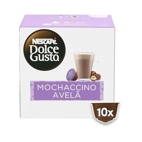 [+ por - R$ 12,76] Dolce Gusto Mochaccino Em Cápsula Avelã Nescafé Caixa 170G 10 Unidades