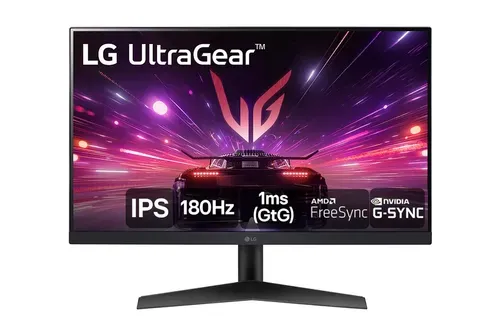 Monitor FULL HD 24" LG Gamer 24GS60F-B | Led, IPS, AMD FREESYNC, HDMI, 180Hz