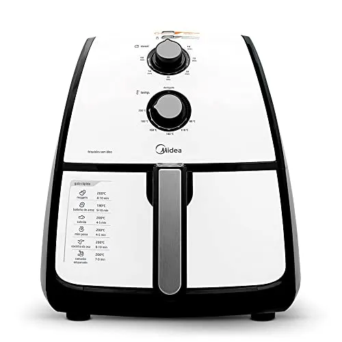 Midea - Fritadeira, Airfryer Sem Óleo, 220V, 4L, Preto e Branco