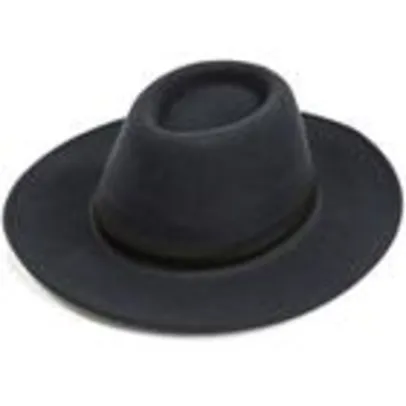 Chapéu Fedora Preto Unissex - Aba Longa Chapelaria Vintage