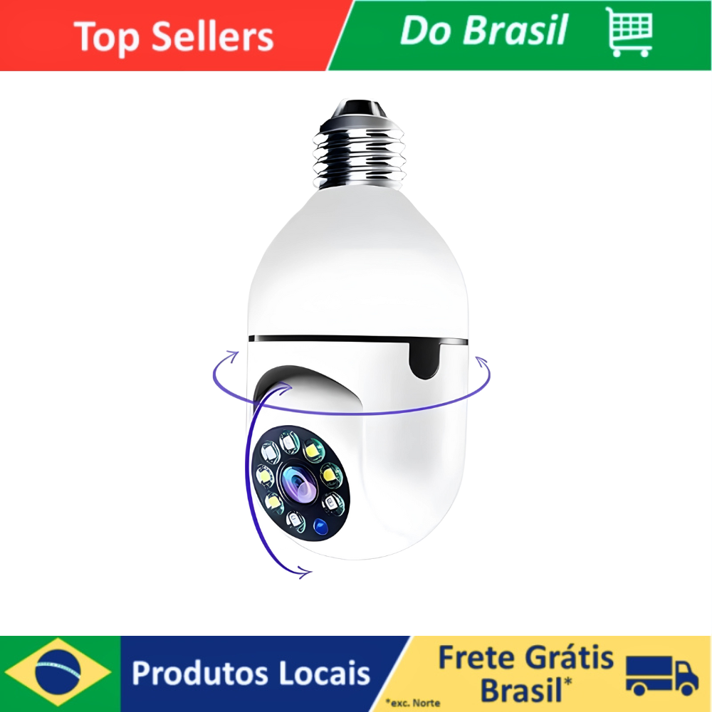 Câmera Ip Lâmpada Smart Wi-Fi Full Hd Visão Noturna Yoosee