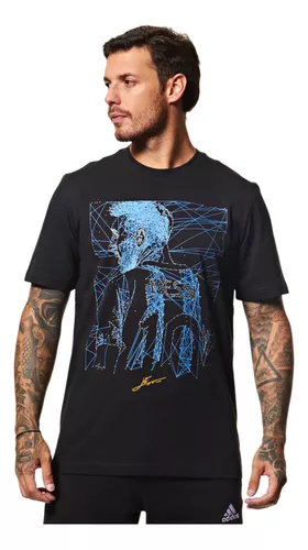 Camiseta Adidas Estampada Futebol Messi Algodão Masculina