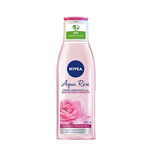 (REC)NIVEA Tônico Hidratante Aqua Rose 200ml - Cuidado Facial - Melhora a aparência dos poros, tonifica e finaliza a limpeza do rosto