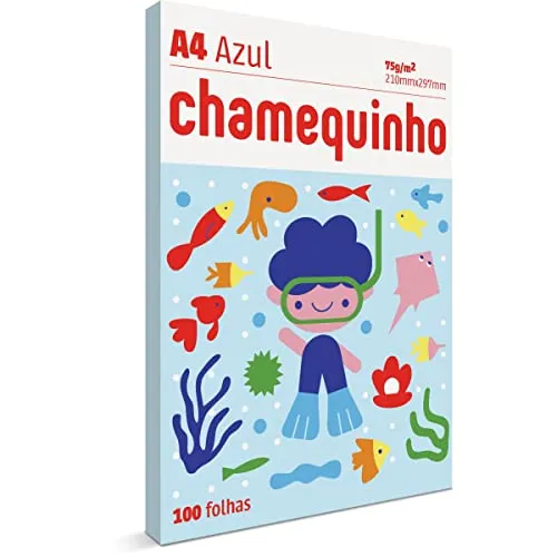 Chamequinho Papel A4, 210 x 297 mm, 100 Folhas, Azul