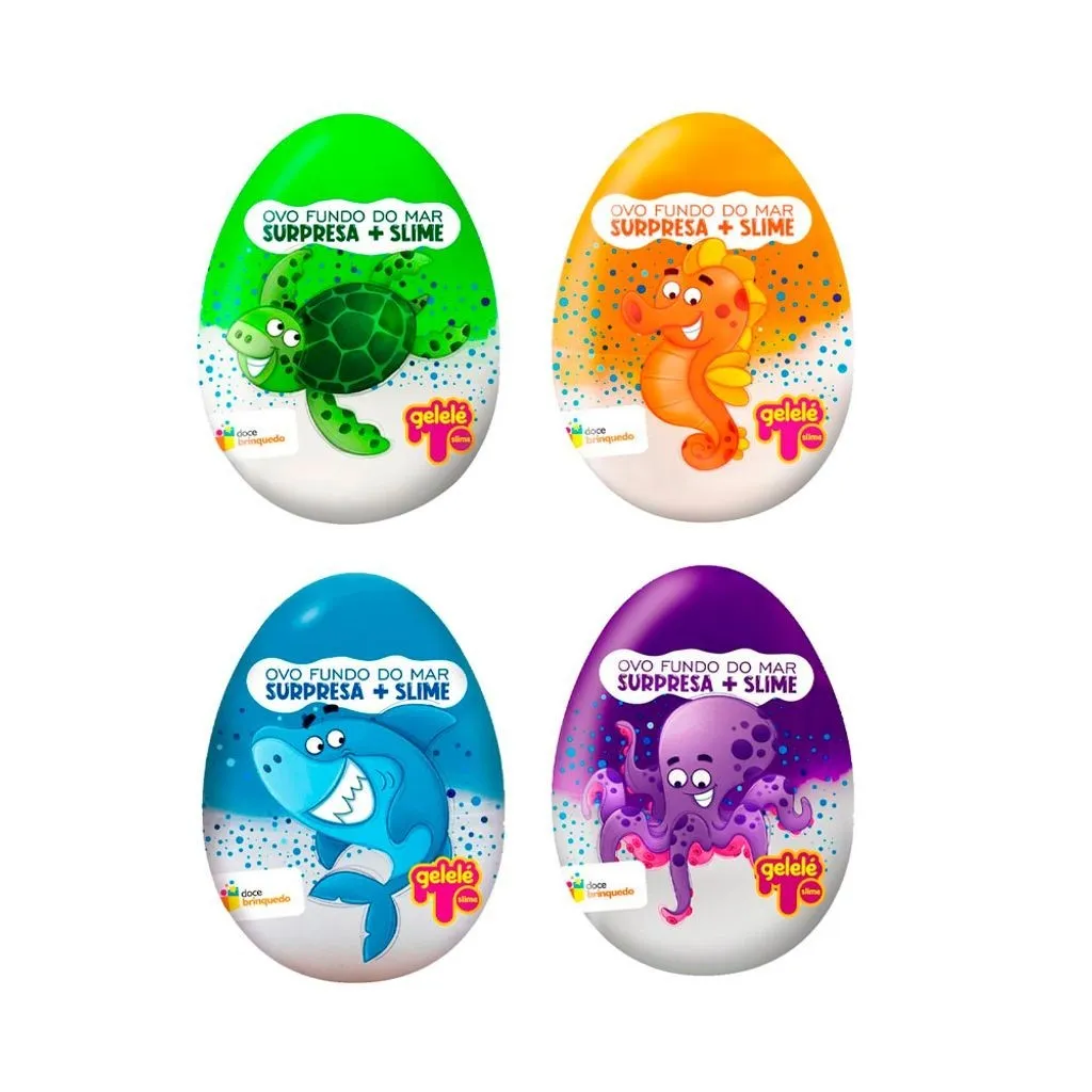 Ovo Surpresa Doce Brinquedo Fundo do Mar 98g