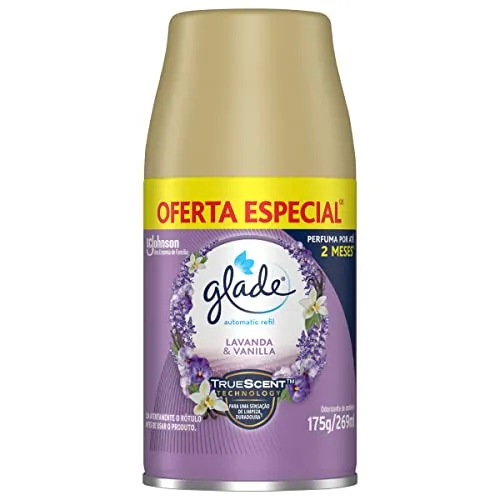 (REC)Glade Aromatizador de Ambiente Automático, Glade Refil, Odorizador de Ambiente, Lavanda e Baunilha, 269ml