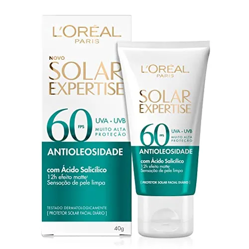 [Rec/+ por - R$19,99] L'Oréal Paris Protetor Solar Facial Antioleosidade FPS60 Solar Expertise Effeito Matte, 40g