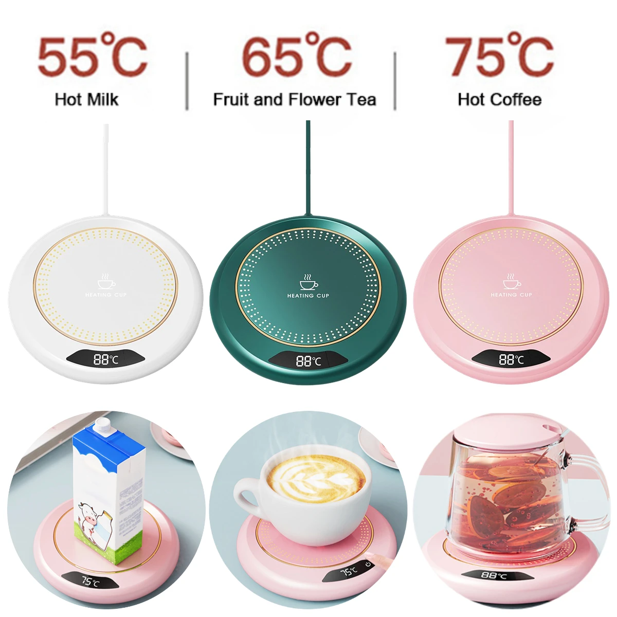 [Com Taxa] Almofada Termostática USB 3 Temperaturas - aquecedor de caneca de café