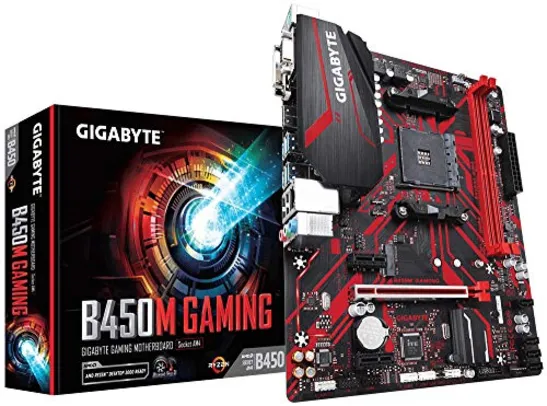 PLACA-MÃE GIGABYTE B450 GAMING, AM4 2XDDR4(MÁX 64GB),4 SATA,1 M.2, HDMI/VGA/DVI-D 2XUSB 3.2, 4XUSB 2.0