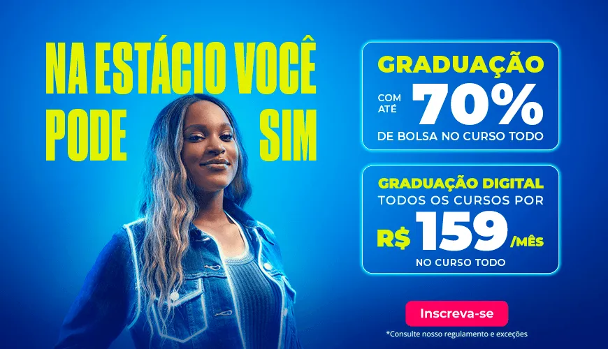 Graduação na Estácio com 2 meses de graça + 159,00/mes no curso todo