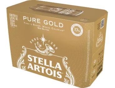 Cerveja Stella Artois Pure Gold Puro Malte 8 Unidades Lata 350ml