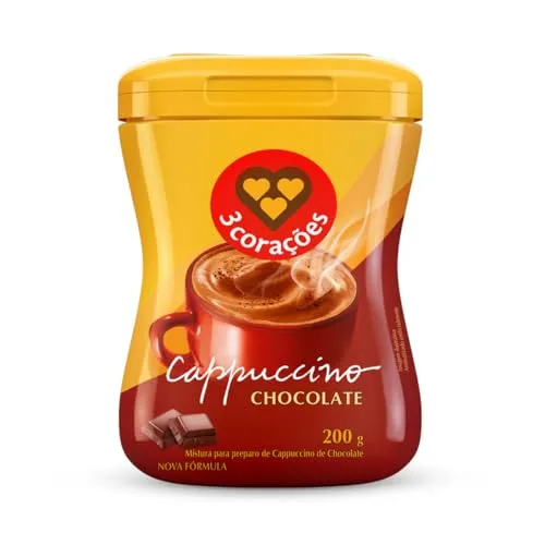 3 Corações Cappuccino Sabor Chocolate, 200g