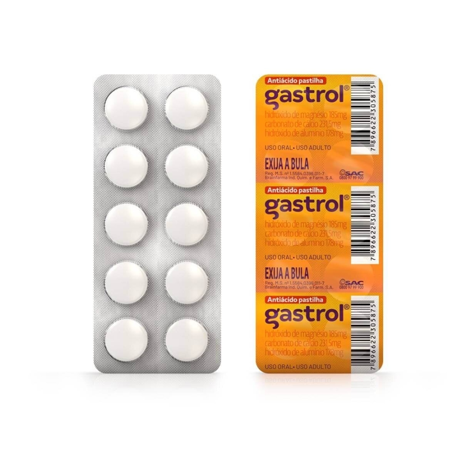 Gastrol 10 Pastilhas Mastigaveis