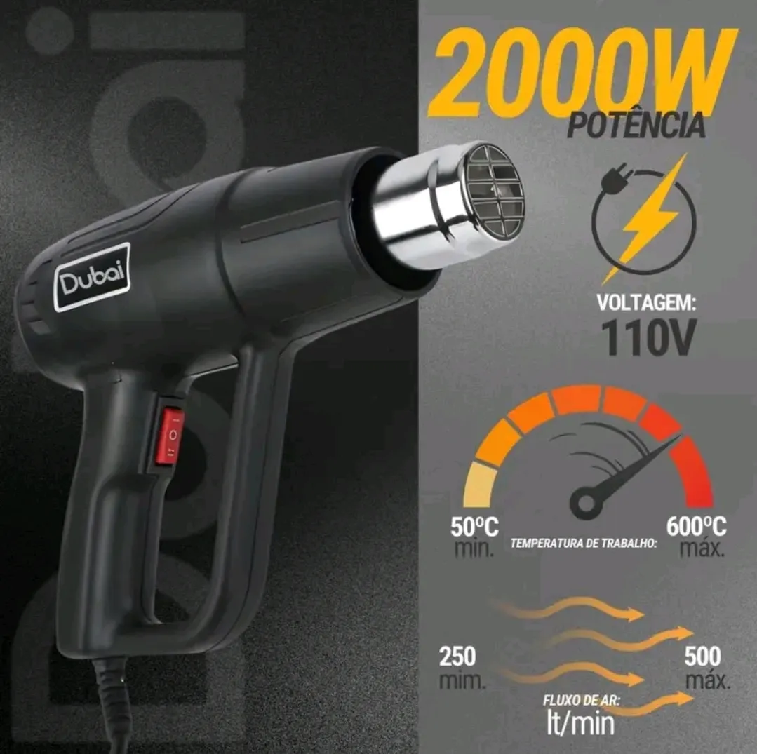 Soprador Térmico 2 Velocidades 110/127V Heat Gun 2000W