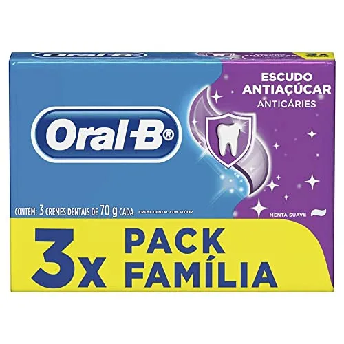 Creme Dental Oral-B Escudo Anti Açúcar Tradicional Leve 3 Pague 2 70g, Oral B