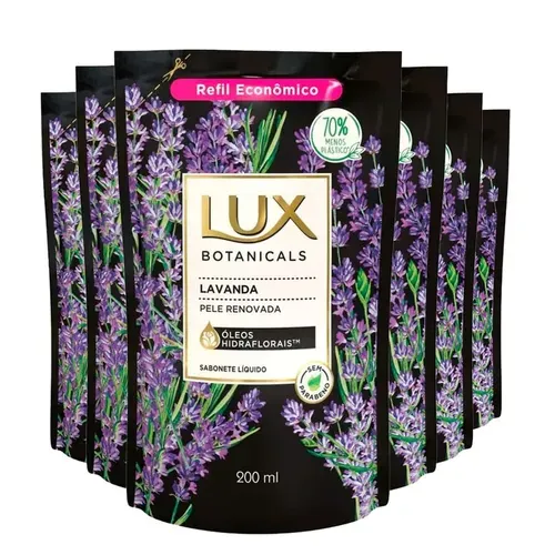 [5,00 Un] Kit 6x Sabonete Líquido Lux Botanicals Lavanda 200ml Refil