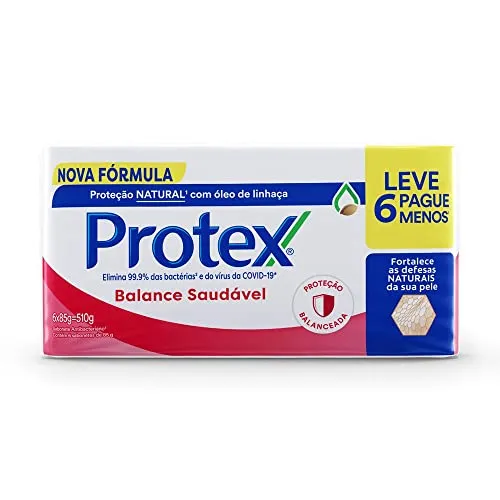 [REC/+ POR - R$9,74] Sabonete em Barra Protex Balance Saudável 85g 6 unidades