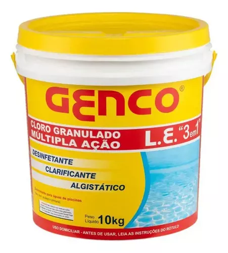 Genco Multipla Ação 3 Em 1 10kg Cloro Para Piscina