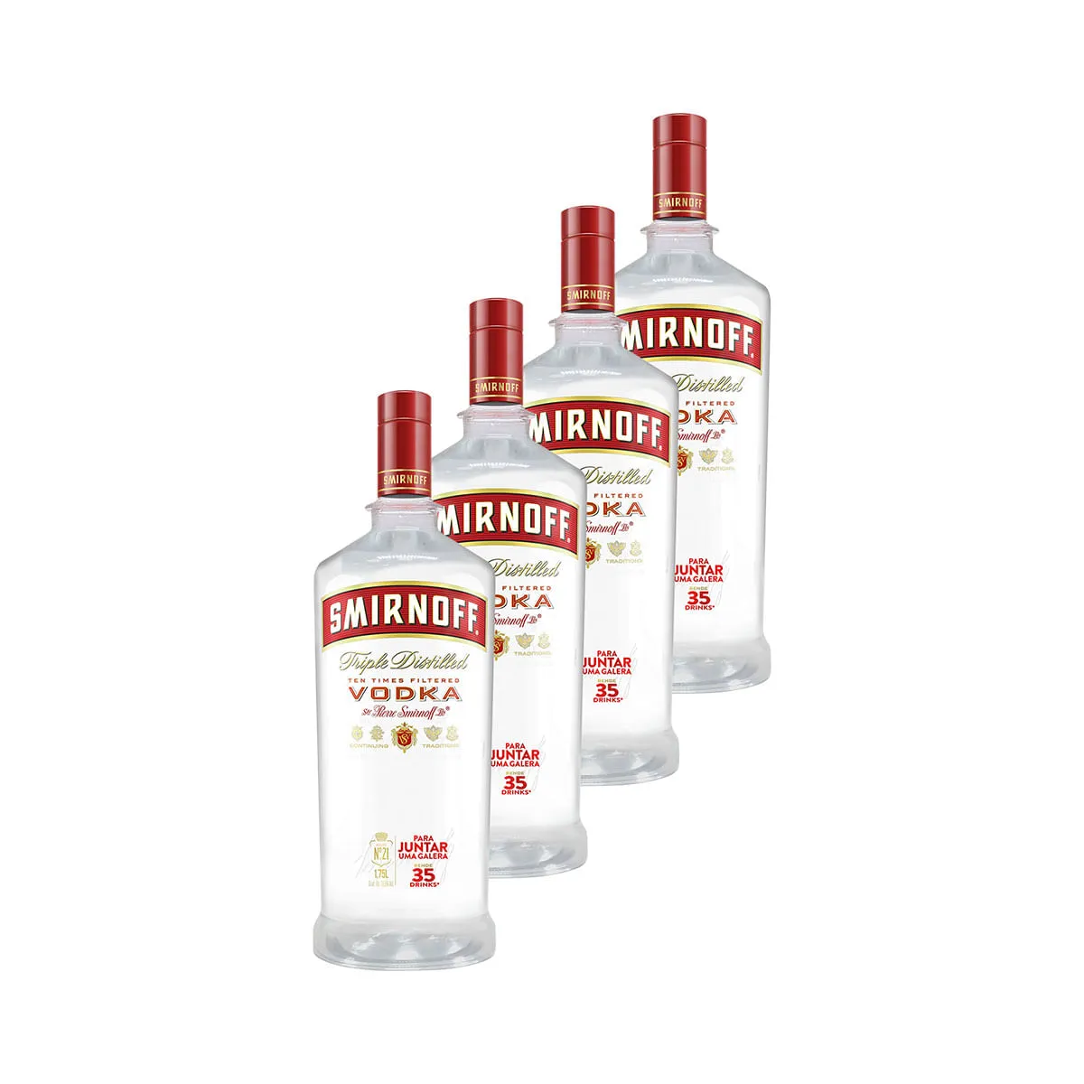[Regional] Vodka Smirnoff Red 1,75 Litros - 4 Unidades