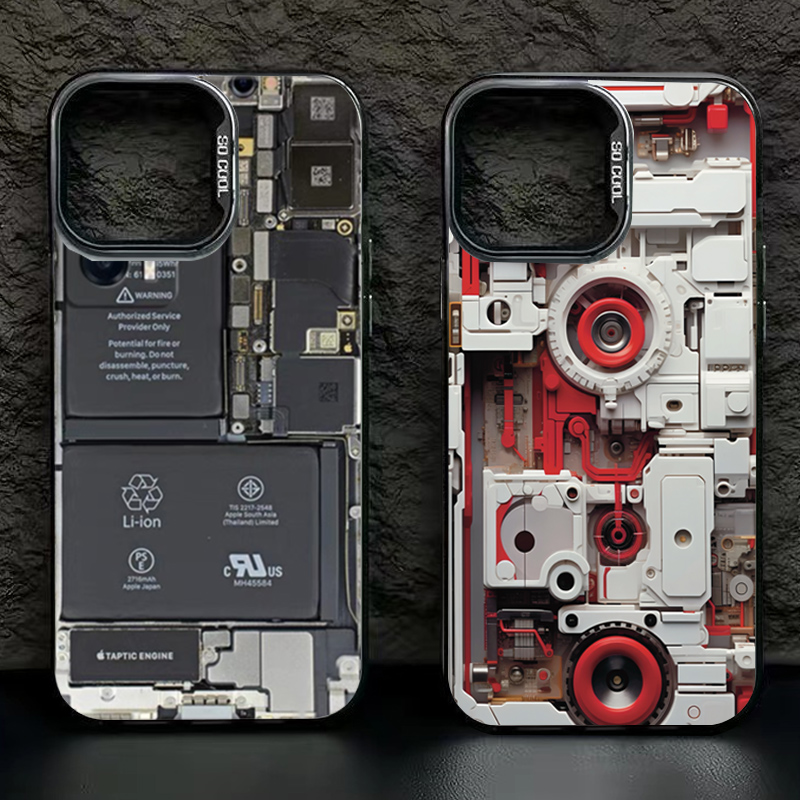 [Com Taxa] Capa Telefone Retro Placa Circuito para iPhone até o 16