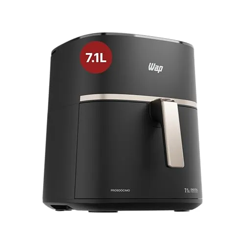 WAP Fritadeira Elétrica Air Fryer MEGA FAMILY DIGITAL 7,1 Litros, Revestimento Antiaderente, 16A 1700W 220V e 110V