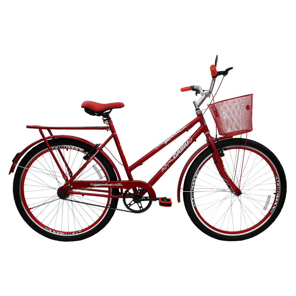 Bicicleta Aro 26 Cairu Personal Genova Freio V-Brake Com Cestinha - Vermelho