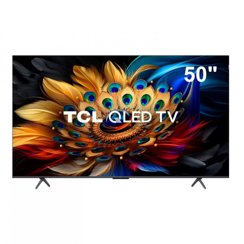 Smart TV TCL 50'' QLED UHD 4K Google TV Dolby Vision Atmos Chumbo - 50C655