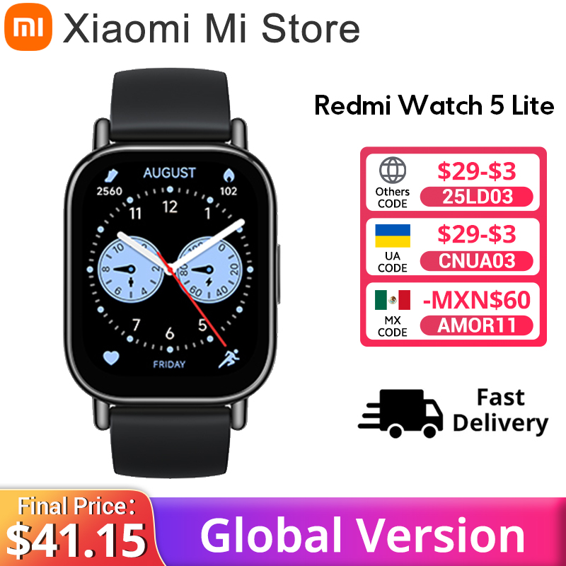 【Taxa Inclusa】 SmartWatch Xiaomi Redmi Watch 5 Lite com Tela AMOLED