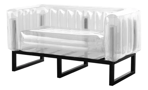 Sofá Air Inflavel Transparente 2 Lugares Para Sala E Área Externa Desenho Do Tecido N/a