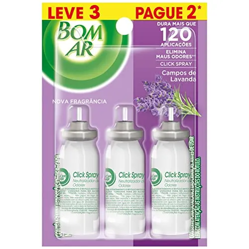 [Rec / L4P3 R$58,94] Air Wick Aromatizador Bom Ar Click Spray Refil Leve 3 Pague 2 Campos De Lavanda