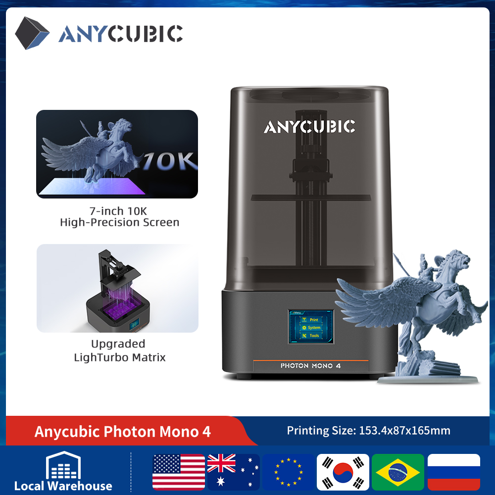 【DoBrasil/PayPal】Impressora 3D ANYCUBIC Photon Mono 4 - 7 Polegada 10K resina UV Impressão 153 × 87 × 165mm