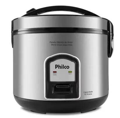 Panela de Arroz Philco 10 xícaras PH10P Visor Glass Inox 220v