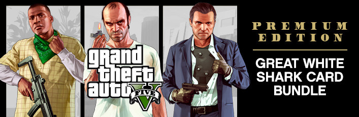 Bundle GTA V: Edição Premium & Pacote Tubarão-Branco - Steam