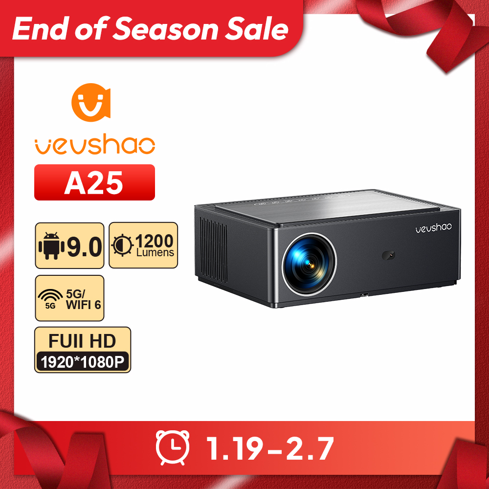[Do Brasil/Moedas] Projetor Vevshao A25 FHD Nativo 1.100 ANSI Lumens, Android, Wifi6
