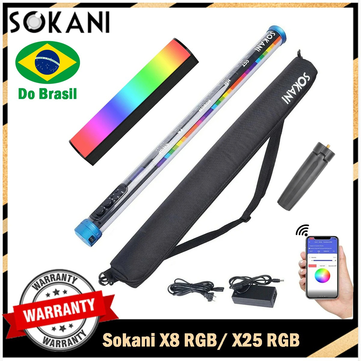 [Do brasil] Bastão LED RGB Controle APP SOKANI X8 X25 X15