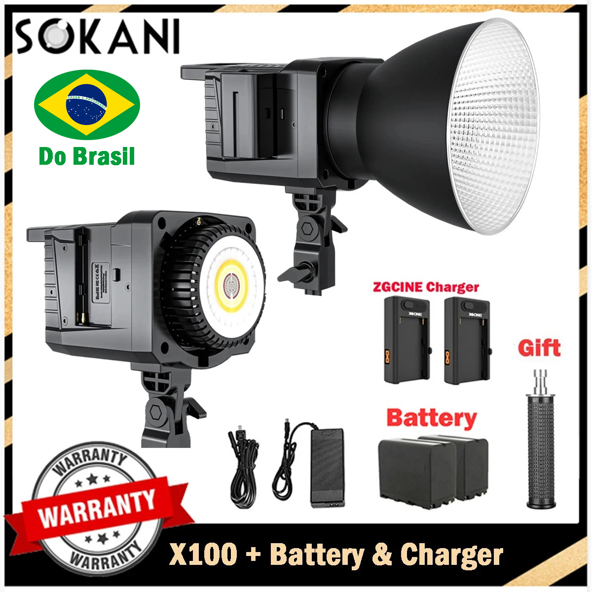 [Do brasil] Luz LED RGB 100W Bi-Color Controle APP Sokani X100