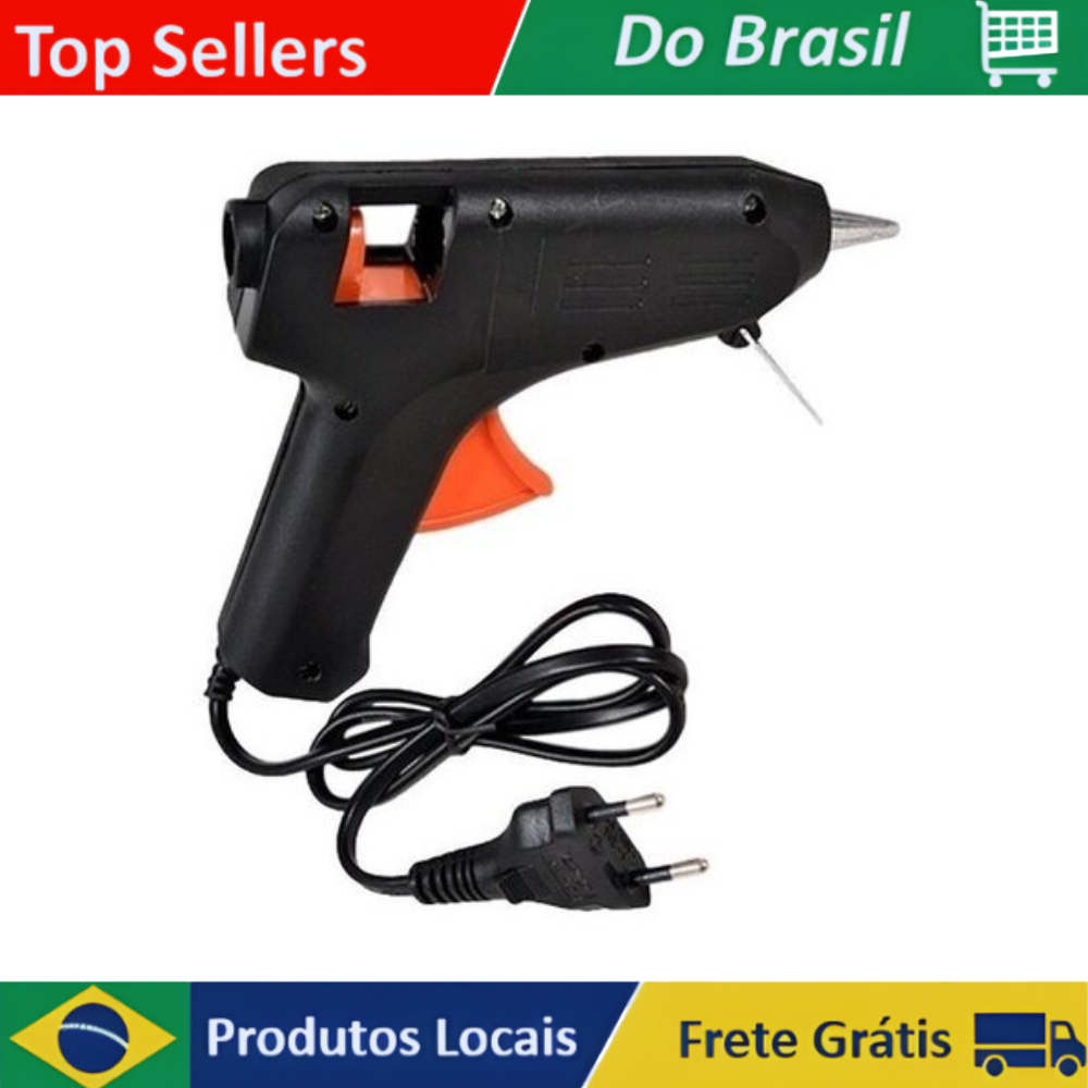 [R$ 4,81 MOEDAS/APP/Brasil] Pistola de Cola Quente Compacta 20W para Aplicação Precisa de Cola Fina