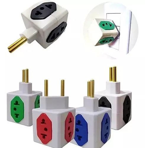 Kit Com 5 Benjamim Em Forma De Cubo Colorido Com 4 Entradas 110V/220V