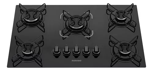 Cooktop a gás Itatiaia Preto 5 Bocas Essencial Bivolt 127V/220V 620CT50153
