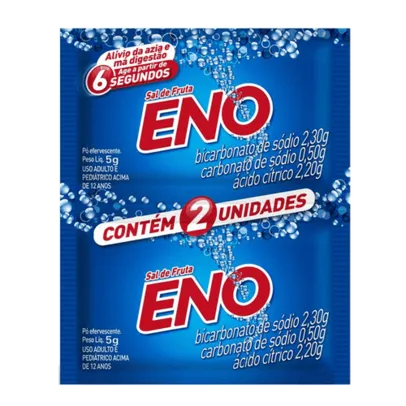 [ Leve 6 Pague 4 ] Sal de Fruta Eno Tradicional Alívio Rápido da Azia 2 Envelopes 5g Cada