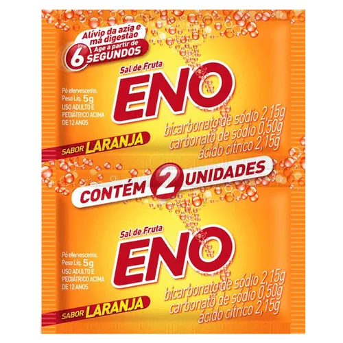 [ Leve 6 Pague 4 ] Sal de Fruta Eno Laranja Alívio Rápido da Azia 2 Envelopes 5g Cada