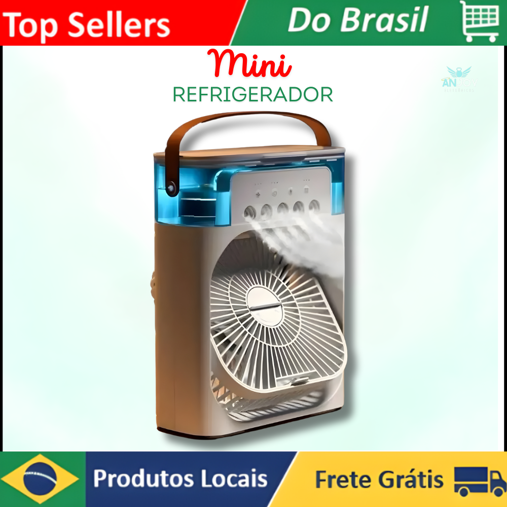 [R$ 20,10 Moedas/BR] Mini Ar Condicionado, Nebulizador Portátil, Mesa Geladeira, Refrigerador De Ar
