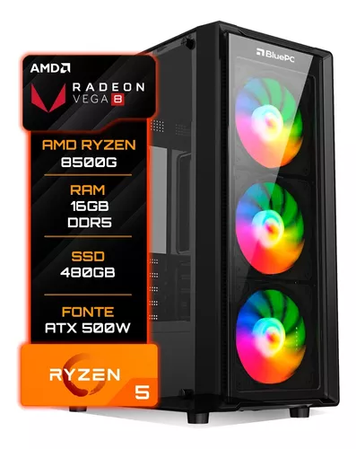 Pc Gamer Bluepc Amd Ryzen 5 8500g 16gb Ddr5 Ssd 480gb 500w