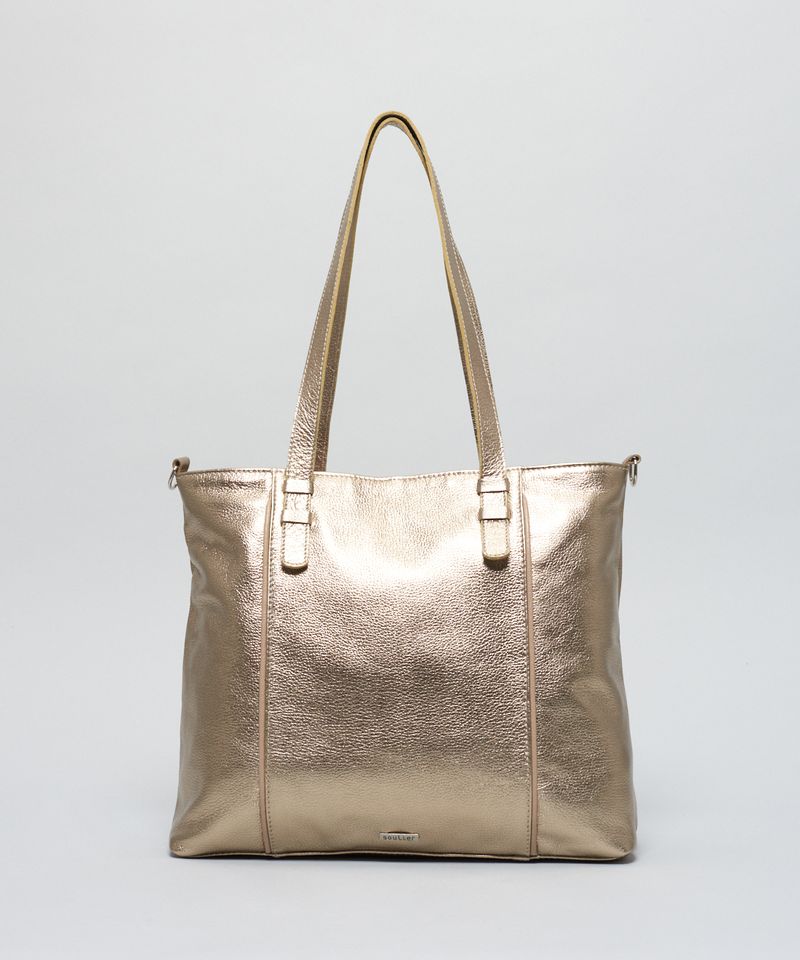 Bolsa g Couro Vivo - Prata Velho u - prata velho