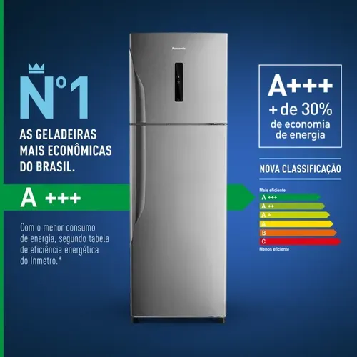 Geladeira/Refrigerador Panasonic 387 Litros A+++ NR-BT41PD1X - Aço Escovado, 110V ou 220V