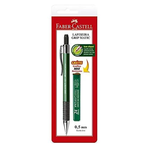 Kit Lapiseira 0.5mm com Grafite, Faber-Castell, Grip Matic Metal, SM/05GM, Cores Sortidas